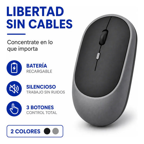 Mouse Inalambrico Recargable Notebook Pc 3 Botones Wireless Aleatorio - 2 Colores