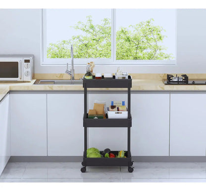 Organizador Cocina Baño Oficina Multiuso Con Ruedas Negro