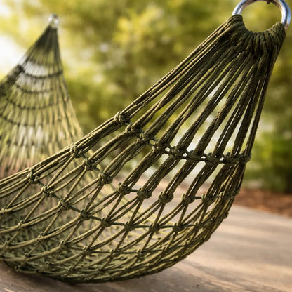 Hamaca Red Exterior Portátil Malla Camping Jardín 200x80cm Verde