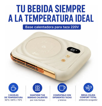 Base Calentadora De Tazas 3 Temperaturas Electrico Termico Beige
