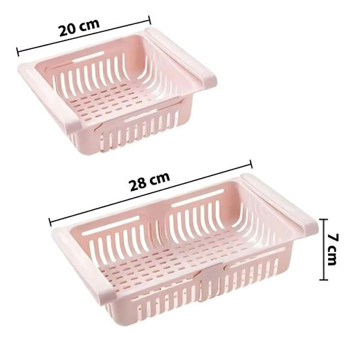 X2 Organizador Estante Canasto Extensible Heladera Placard Aleatorio