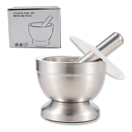 Mortero De Acero Inoxidable 12x9cm Cocina