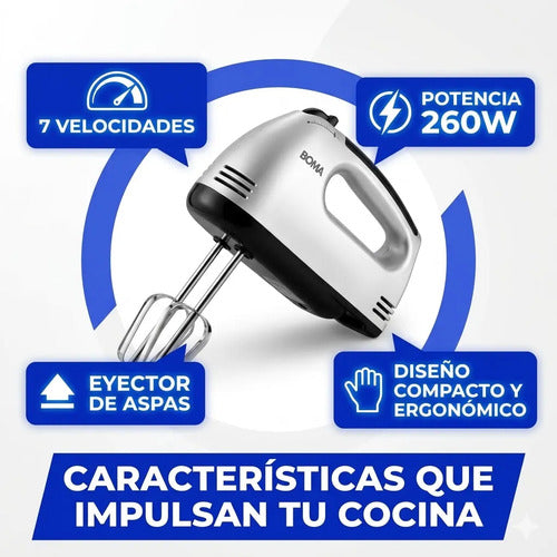 Batidora Mano Electrica Con 7 Velocidades Batidor Amasador