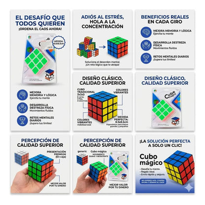 Cubo Rubik Magico Didactico Infantil Resolucion Logica Juego Multicolor