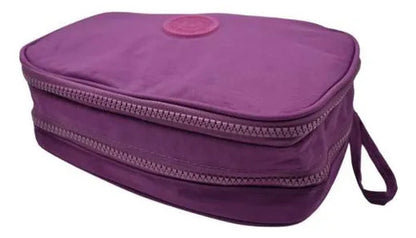 Estuche Maquillaje Bolso Porta Cosméticos 2 Niveles 23x16cm Violeta