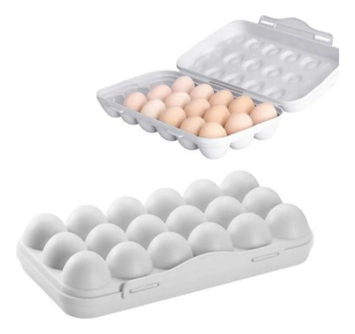 Huevera Plastica Heladera Con Tapa Capacidad 18 Huevos Aleatorio