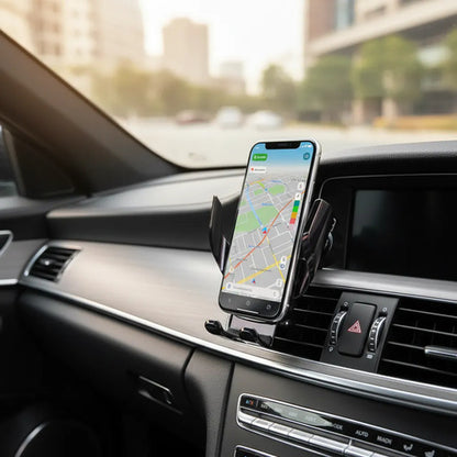 Soporte Cargador Celular Auto Inalambrico 15 W Ios Android Negro