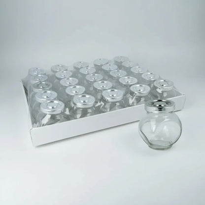 Frascos Vidrio Tapa Set Pack X25 Cocina Souvenirs Metalica Plateado