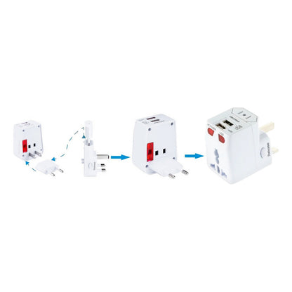 Adaptador Enchufe Universal Para Viaje 2 Usb