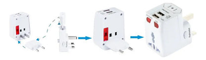 Adaptador Enchufe Universal Para Viaje 2 Usb
