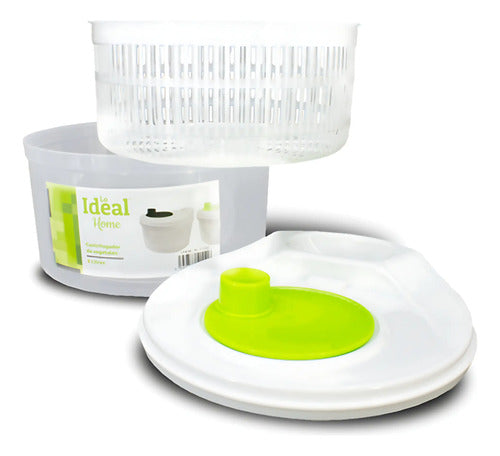Escurridor Centrifugadora Vegetales Verduras Lechuga Manual Blanco