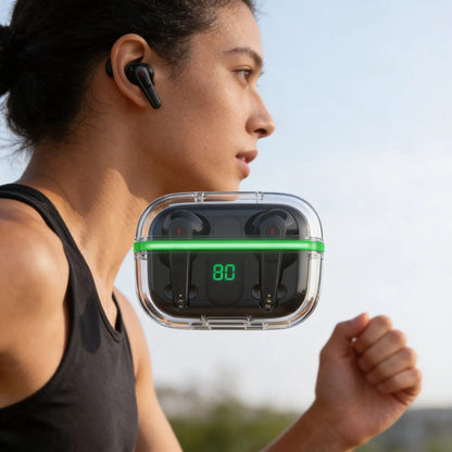 Auriculares Bluetooth Inalámbricos Tws Estuche Display Lcd Negro