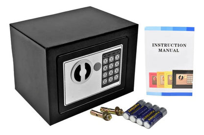 Caja Fuerte Electronica Con Llave Y Combinacion 23x17x17cm Negro