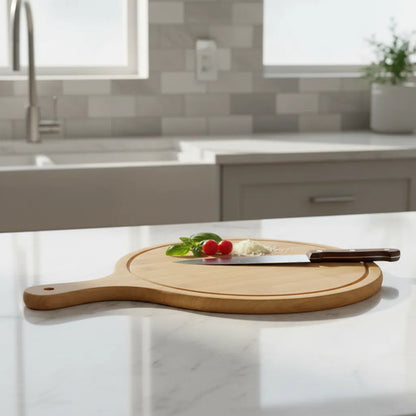 Tabla Redonda Pizza Masa Madera Natural 44x29x1cm Mango Madera Natural