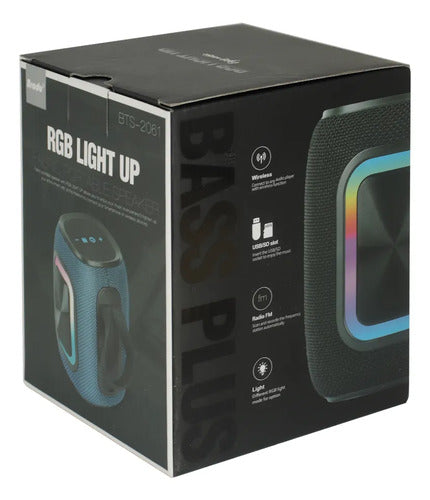 Parlante Inalambrico Bluetooth Ios Android Luces Rgb 12 W Negro