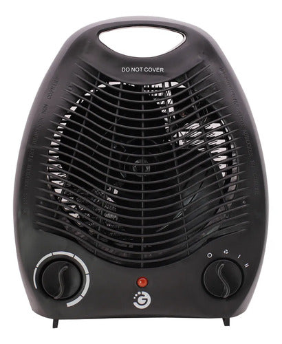 Calefactor Portátil Caloventilador Eléctrico Termostato Negro