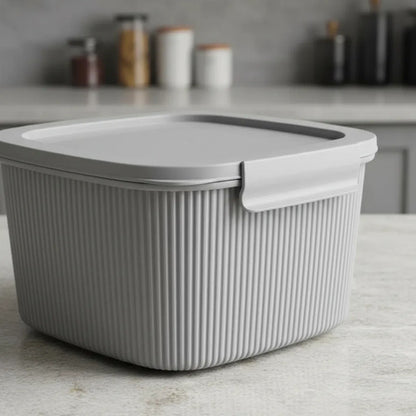 Set Recipientes Cocina Tapa Plasticos 3l 2l 1l Pack X3 Gris