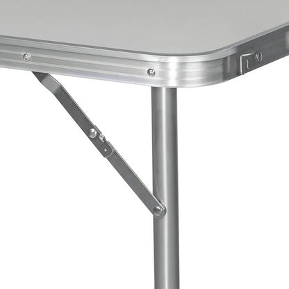 Mesa Plegable Con Asientos Exterior Acero Plastico Camping Blanco