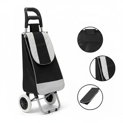 Carro Compras Bolso Impermeable Con 2 Ruedas 95x34x27 Cm Negro