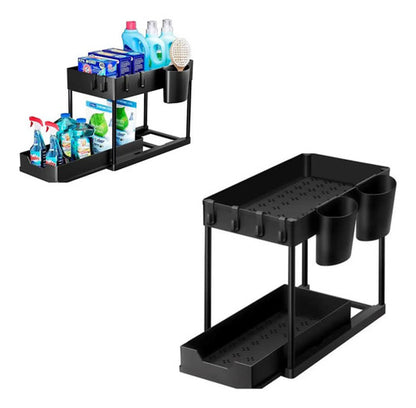 Estante Rack Organizador Cocina Mesada 2 Niveles Con Cajon Aleatorio