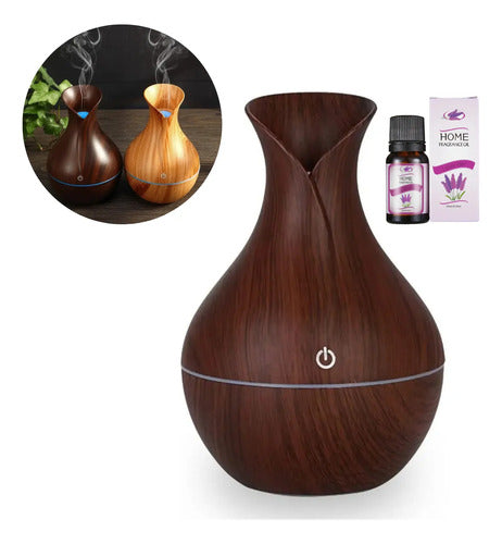 Humidificador Perfumador Ambiente Aromatizador + 1 Aceite Marron/ Marron Claro