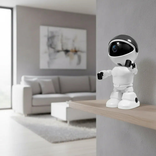 Camara Inteligente Robot Wifi Interior App Android Ios V360p Blanco