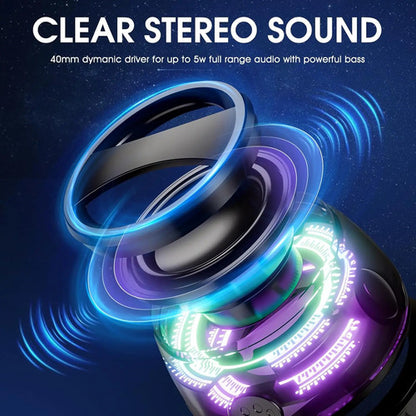 Parlante Mini Magnetico Portatil Bluetooth Con Luces Led Rgb Negro