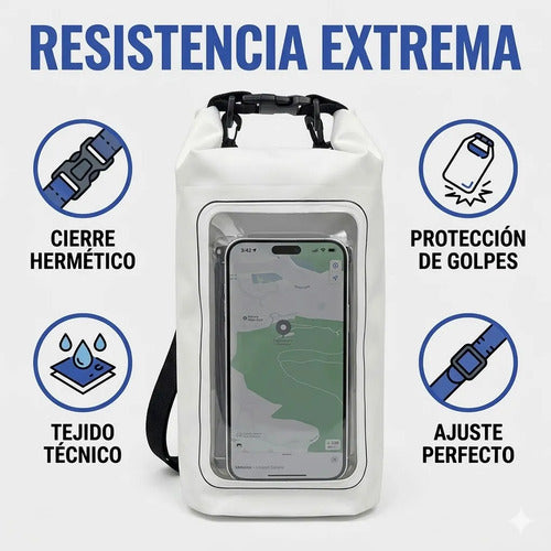 Bolsa Impermeable Estanca 2l Funda Celular Ios Android Playa Violeta