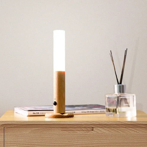 Lampara Pared Recargable Sensor De Movimiento Luz Calida Usb Marrón