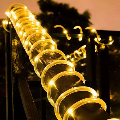 Manguera Luz Led Carga Solar Guirnalda Decorativa Guia 5mts Cálida