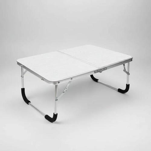 Mesa Plegable Portátil Aluminio 60x40x26cm Camping Blanco