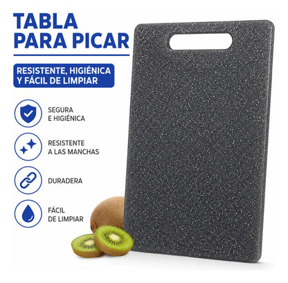 Tabla Picar Plástico Reforzado Granito 36.5x23cm Cocina Granito Negro