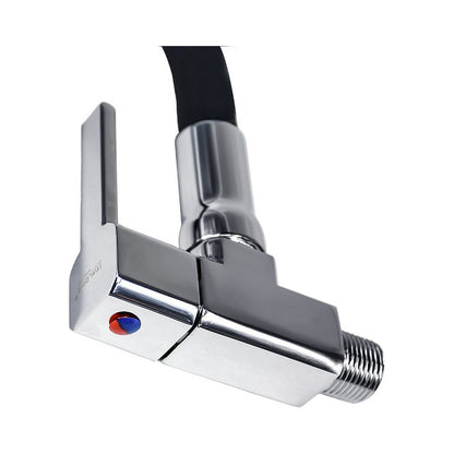 Canilla Cocina Pared Grifo Mesada Monocomando Flexible Negro