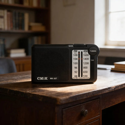 Radio Portátil Am Fm Recargable Bolsillo 3.5 Mini Compacta Negro