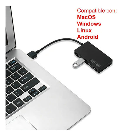 Adaptador Hub Tipo C 4 Puertos 3.1 Alta Velocidad