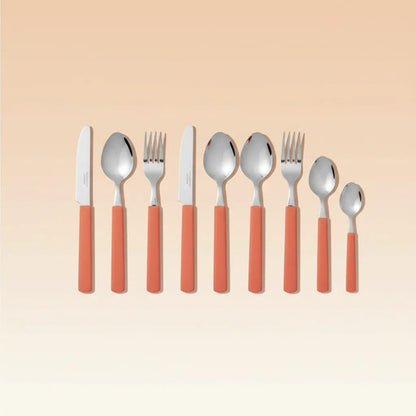 Set Kit Juego De Cubiertos Acero Inoxidable Pack X16 Piezas Salmón