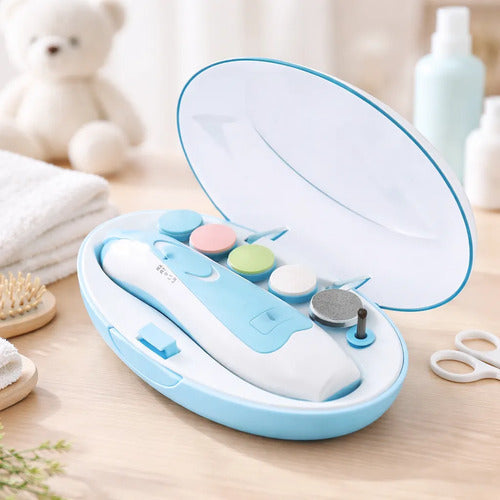 Lima Cortauñas Para Bebe Electrica Luz Led 6 Cabezal Estuche 2 Colores Según Stock