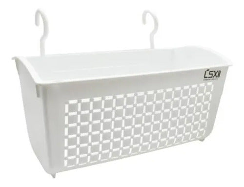 Cesto Canasto Organizador Colgante Multiuso Plástico 24x16cm Blanco