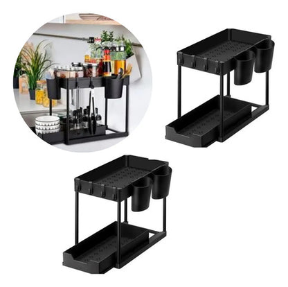 X2 Estante Organizador De Cocina Mesada 2 Niveles Cajon Aleatorio