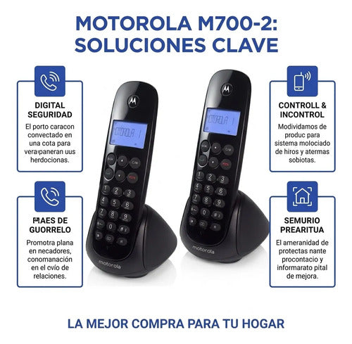 Telefono Inalambrico Digital Base Doble Identificador Numero Negro