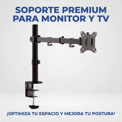 Soporte Mesa Monitor Televisor Brazo Giratorio Hierro 15-33  Negro
