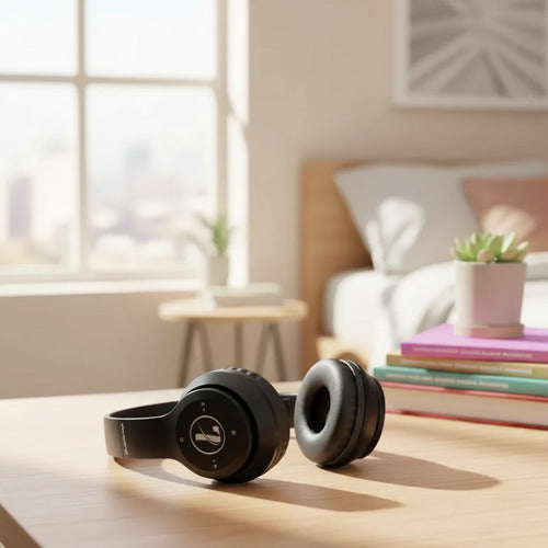 Auricular Infantil Bluetooth Rabbit Tf Mic Vincha Ajustable Negro