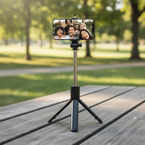 Selfie Stick Palo Tripode Celular Extensible Bluetooth 170cm Negro