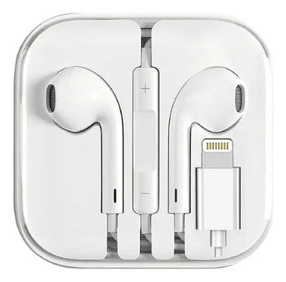 Auriculares Ios Cable Micrófono Manos Libres Control Volumen Blanco