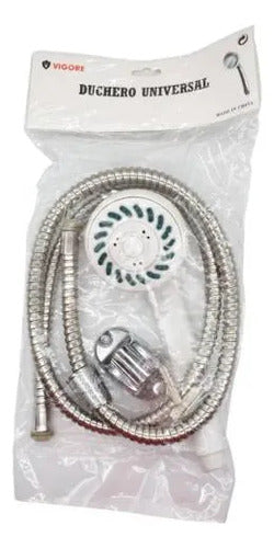 Kit Duchero Teléfono Soporte Manual Universal Manguera 115cm Blanco