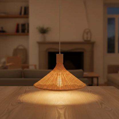 Pantalla Lampara Colgante Ratan 55 Centimetro Rustica Maxima Amarillo Boho Chic / Rústico Moderno