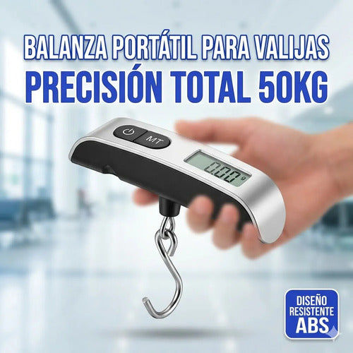 Balanza Digital Portatil 50kg Valija Precision Lcd Multiuso Blanco 50 Kg
