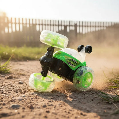 Auto Acrobático Control Remoto 360 Luces Música Recargable Verde