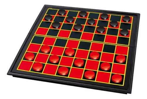 Juego De Damas Magnetico Y Plegable Tablero 30x30 Cm