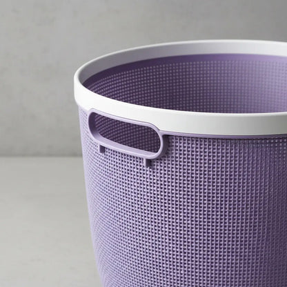 Canasto Cesto Plástico Labrado Multiuso Asa 19cm Organizador Lila